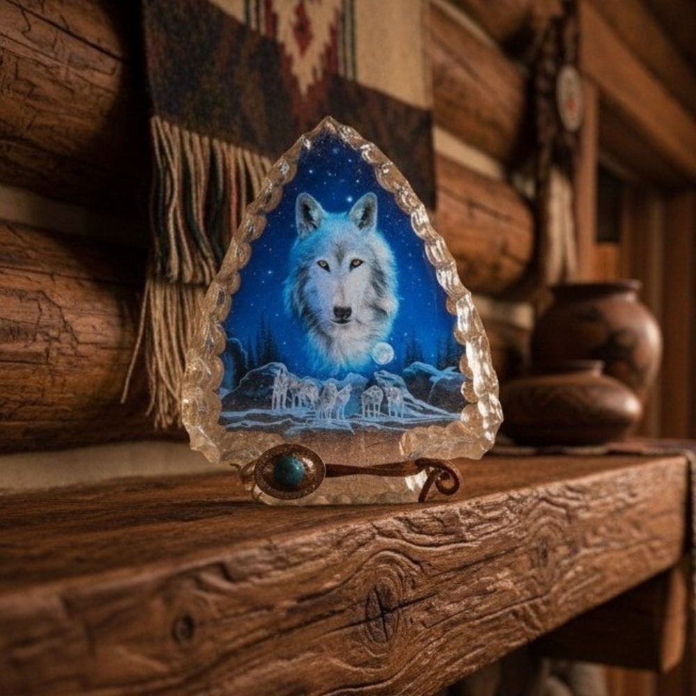 Hamilton Collection Twilights Watch‎ Figurine, Mystic Wolf Arrowhead Collection